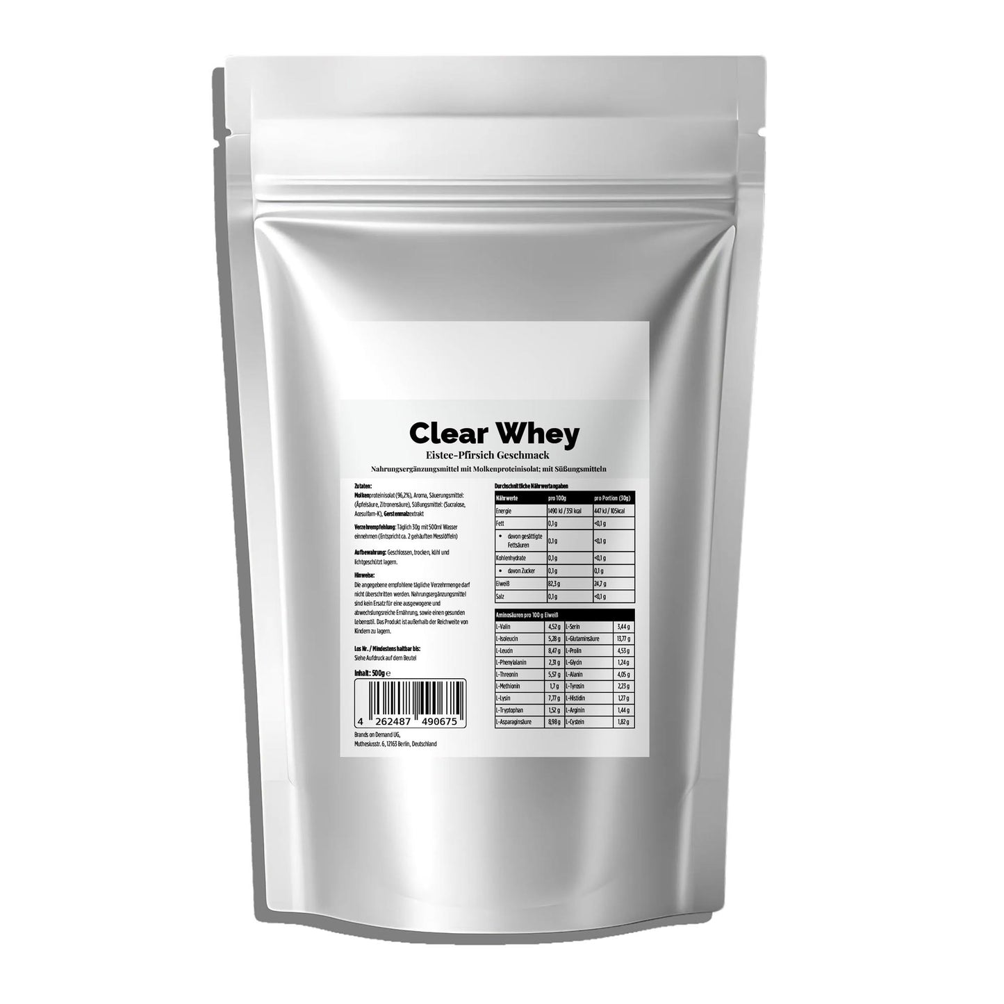 Proteína Cristalina Refrescante Sabor Té Helado de melocotón 500 g