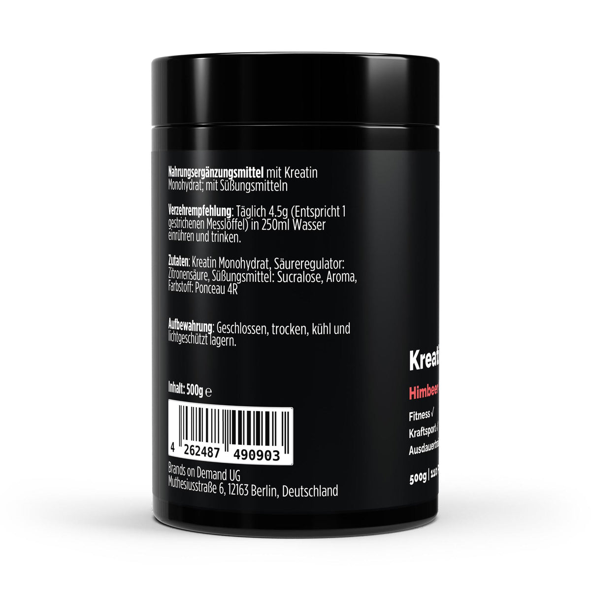 Monohidrato de creatina-Frambuesa 500g
