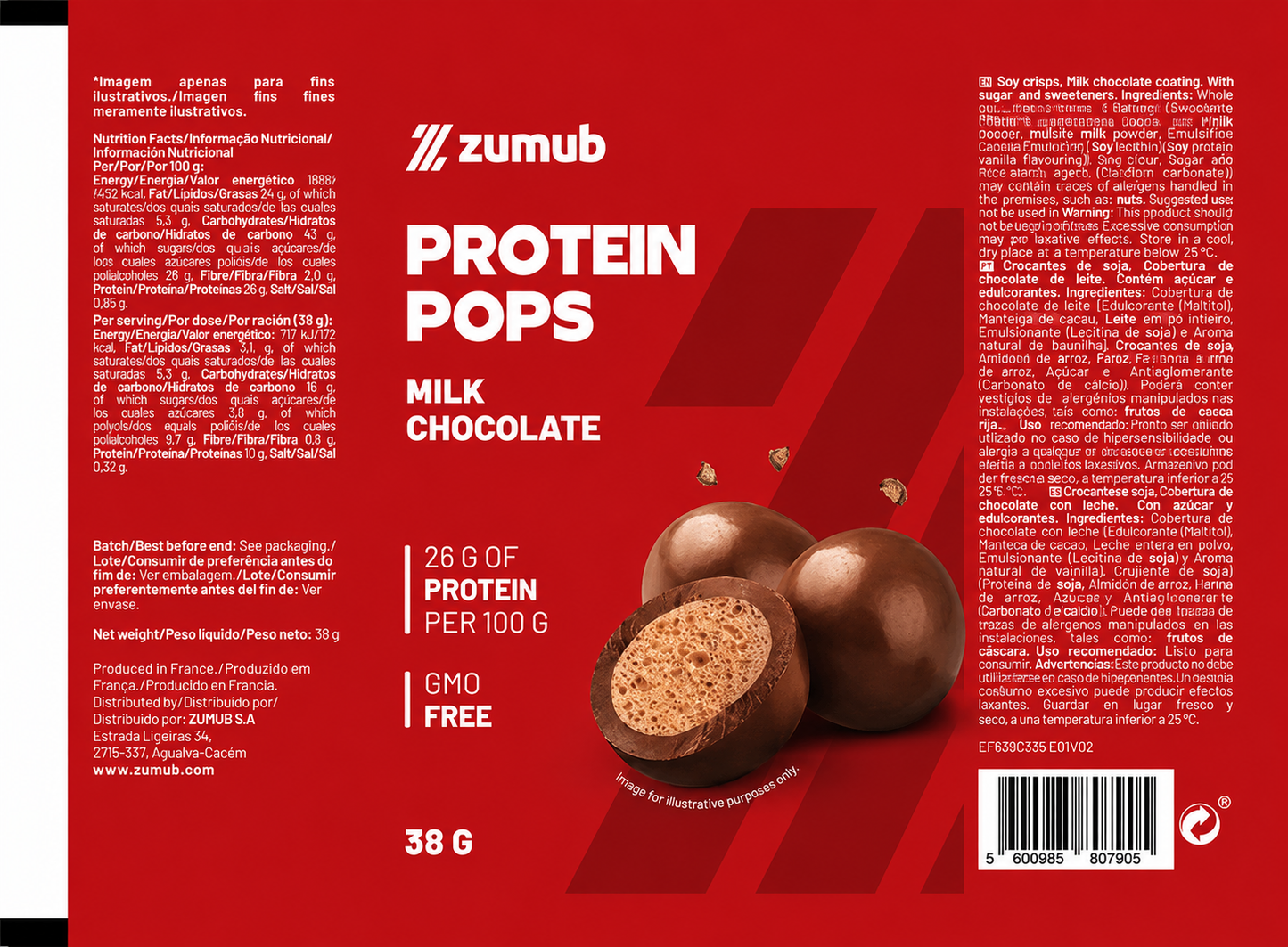 Protein Pops Chocolate con Leche 38 g
