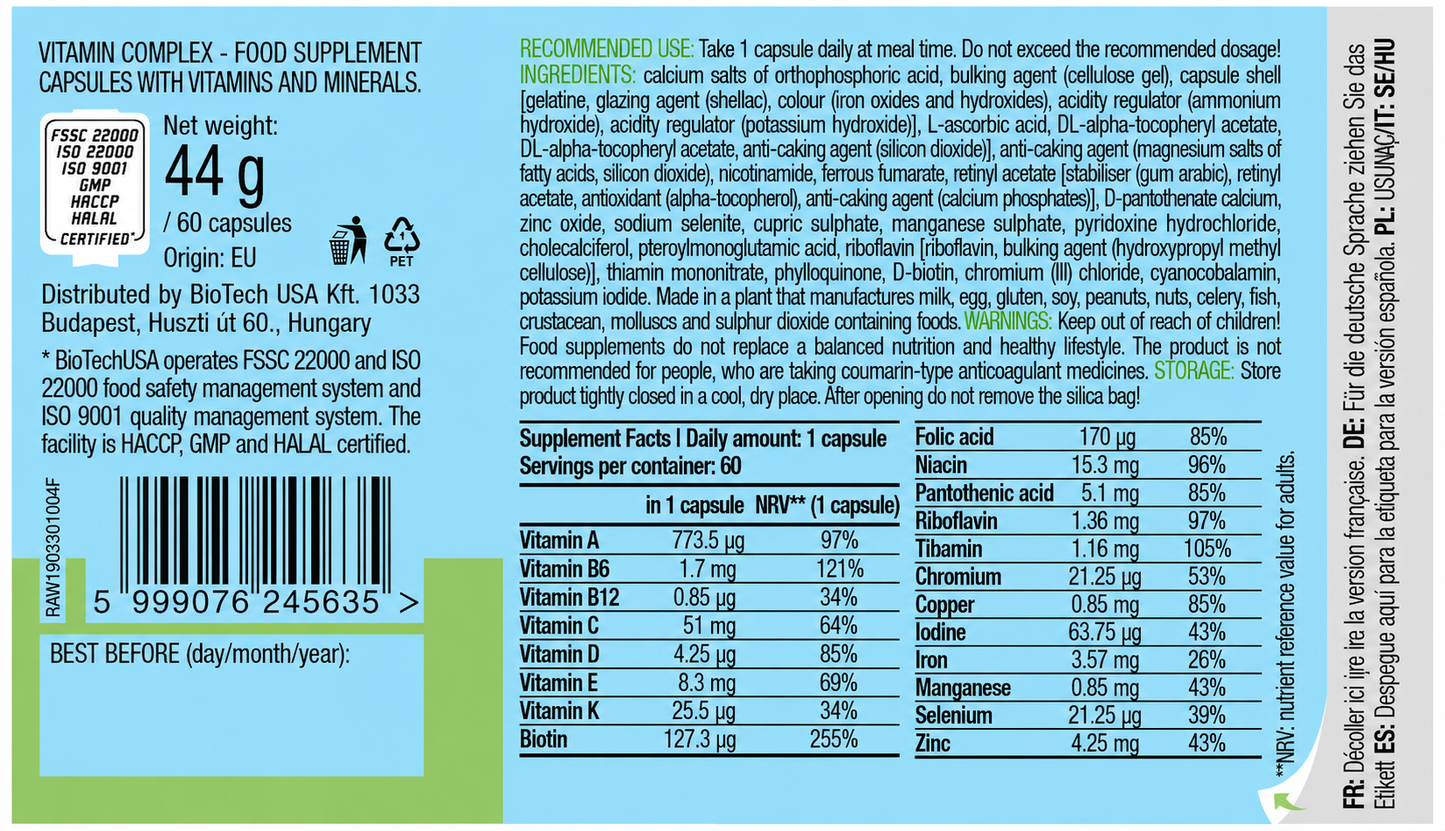 Complejo Vitamínico 60 cápsulas