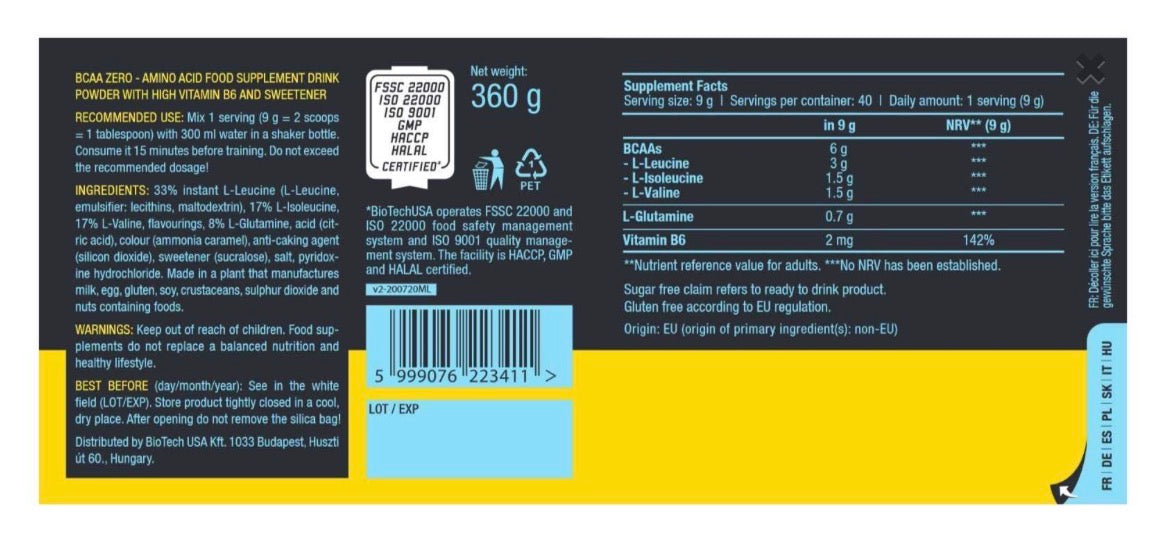 BCAA Zero 360 g