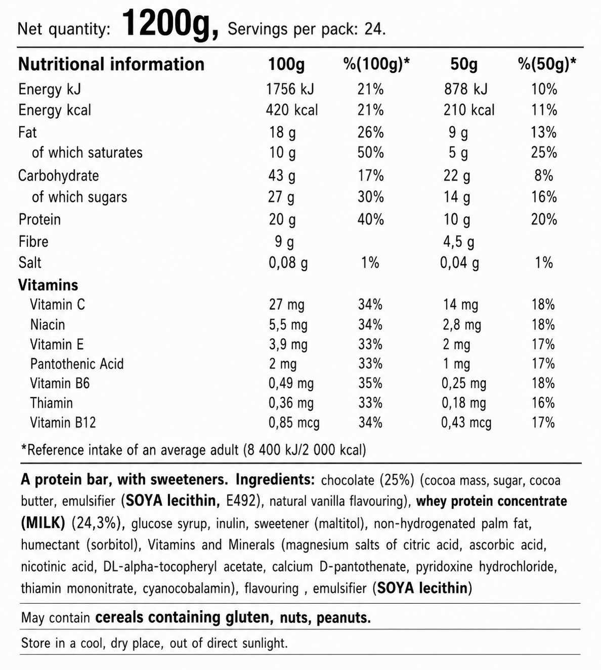 Barrita Proteínas Crujiente Go On! 50g