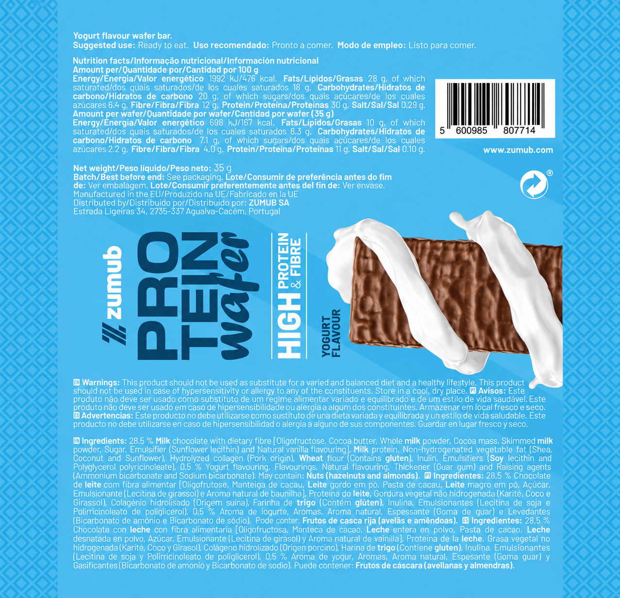 Wafer Proteíca 35 gramos