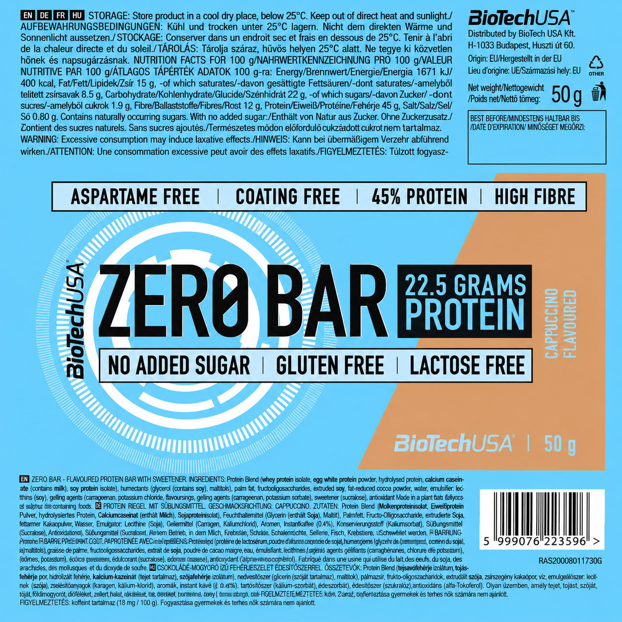 Zero Bar 50 g Cappuccino