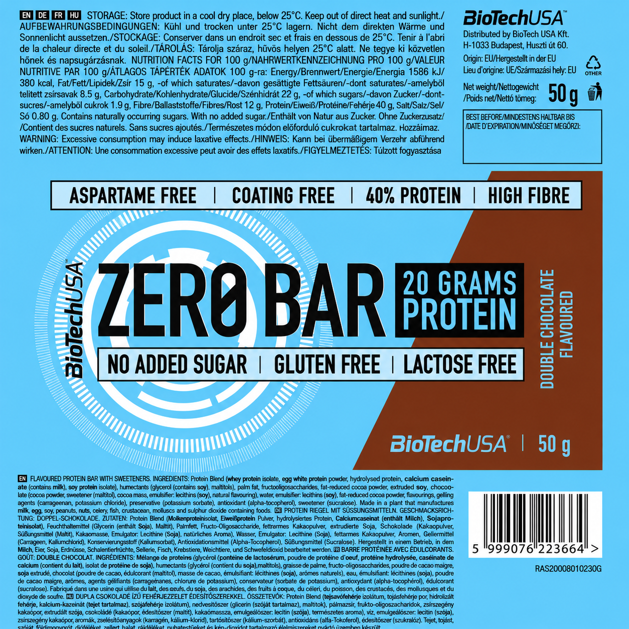 Zero Bar 50 g Double Chocolate