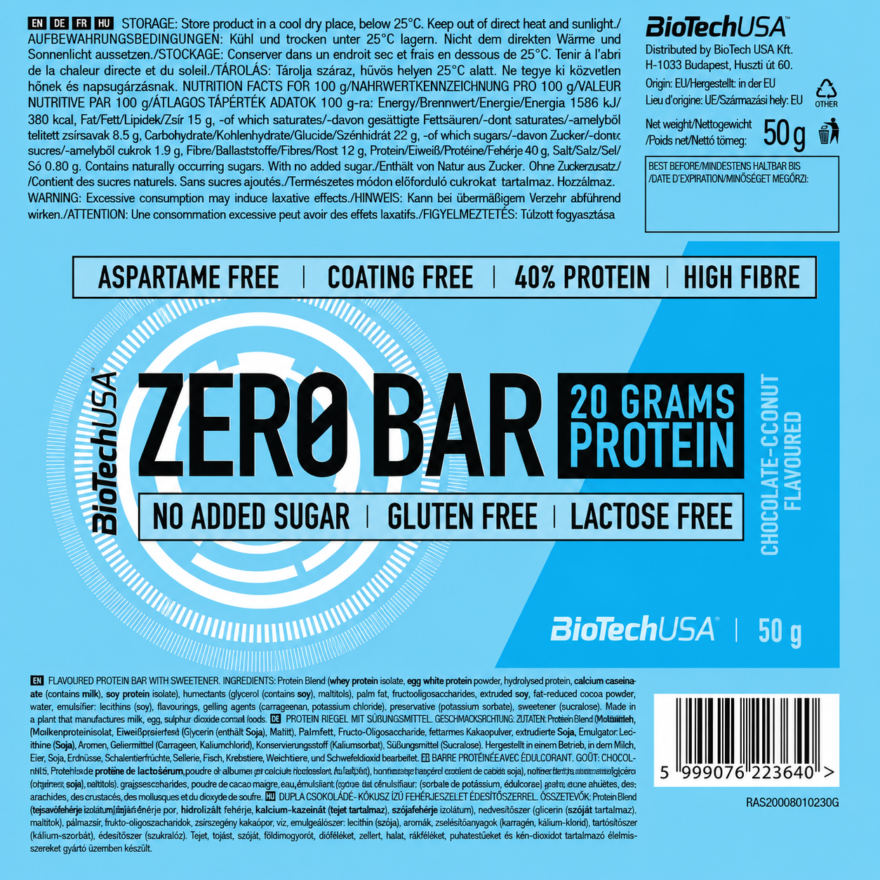 Zero Bar 50 g Chocolate Coconut