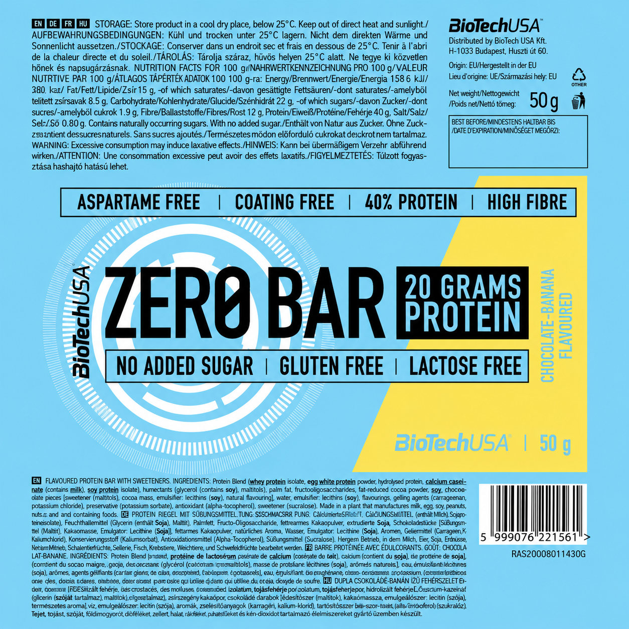 Zero Bar 50 g Chocolate Banana