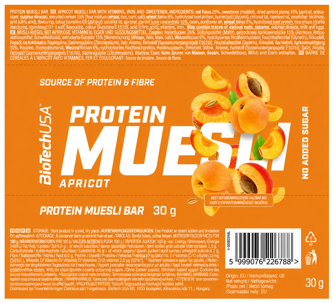 Barrita de proteínas Muesli 30 g