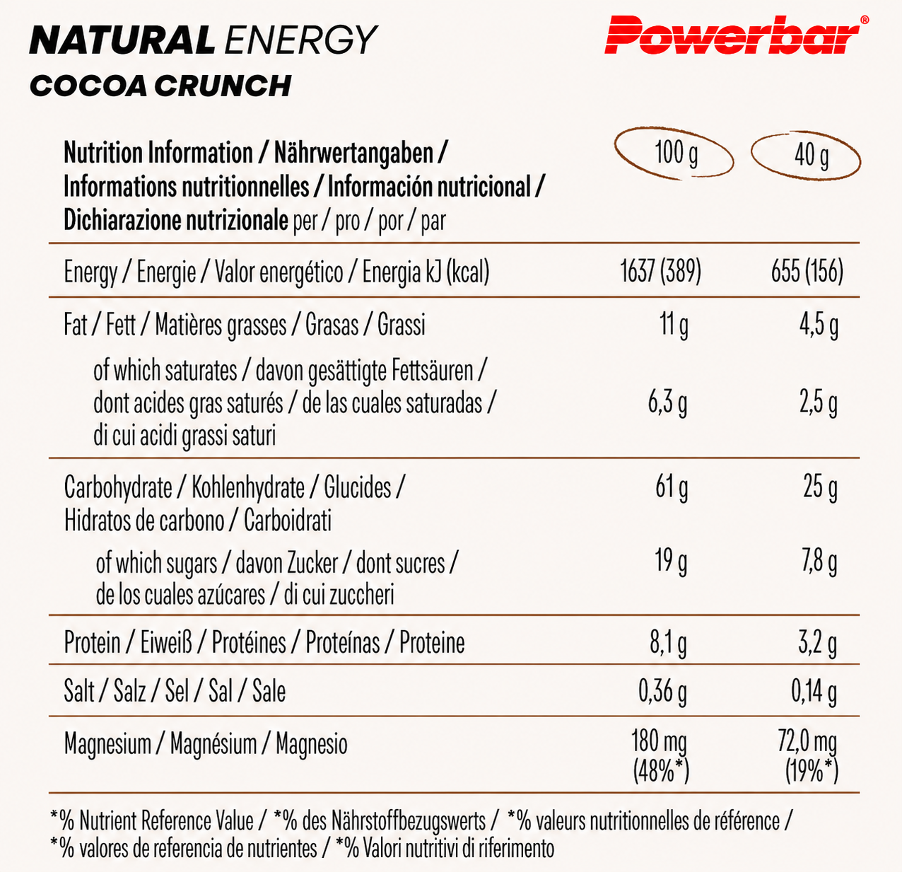 Barrita Energética Natural 40g