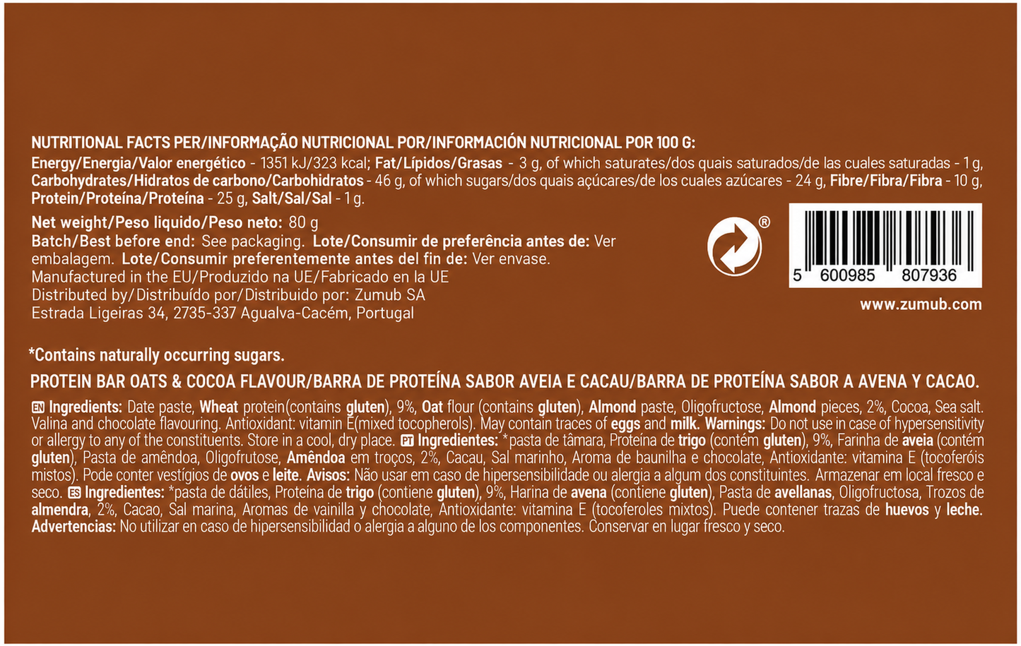 Healthy Break Cacao y Avena 80g