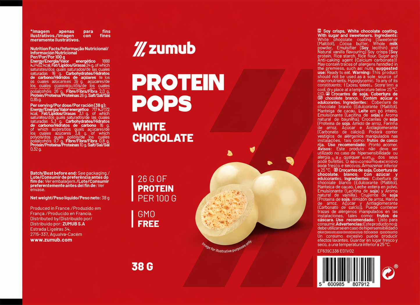 Protein Pops Chocolate con Leche 38 g