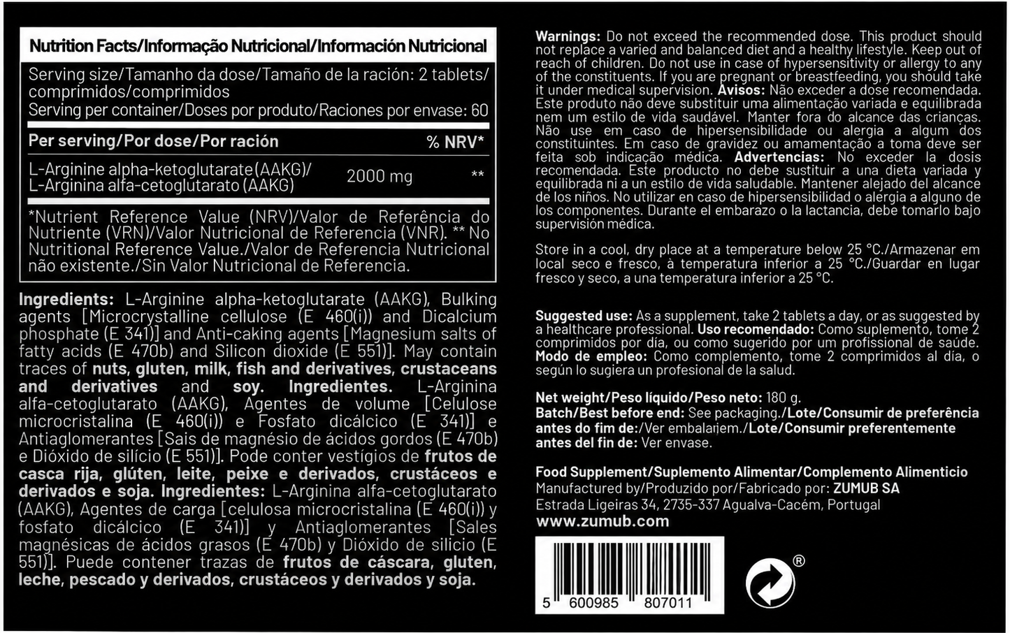 AAKG 120 comprimidos