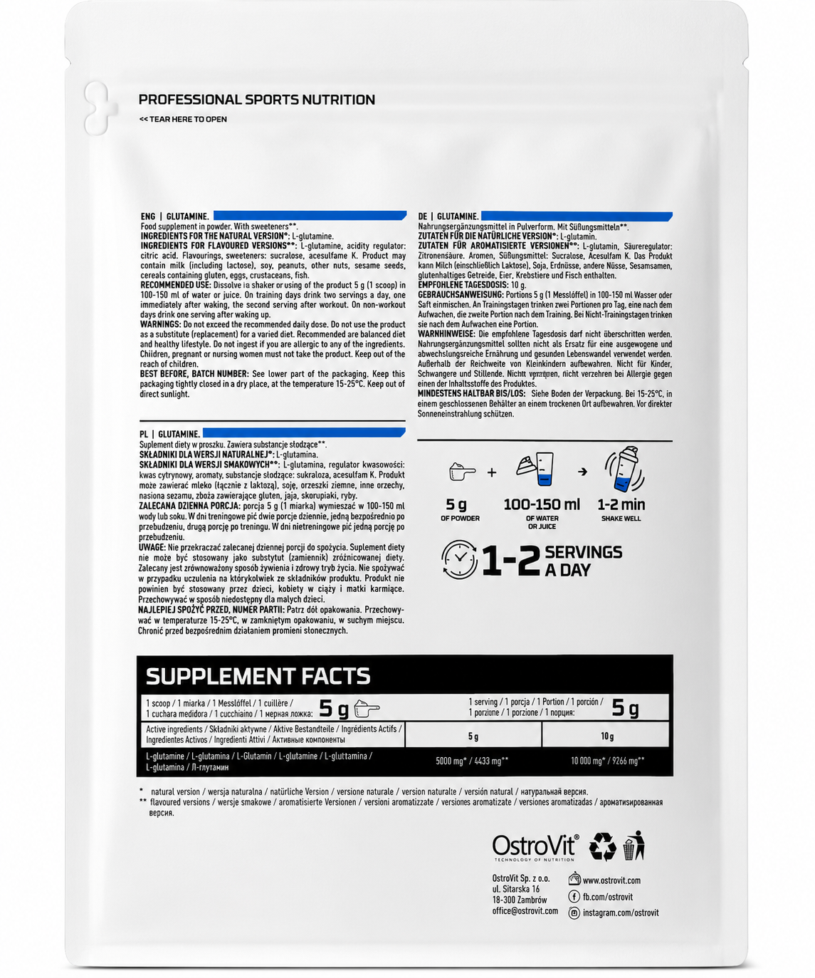 Glutamina 500 g