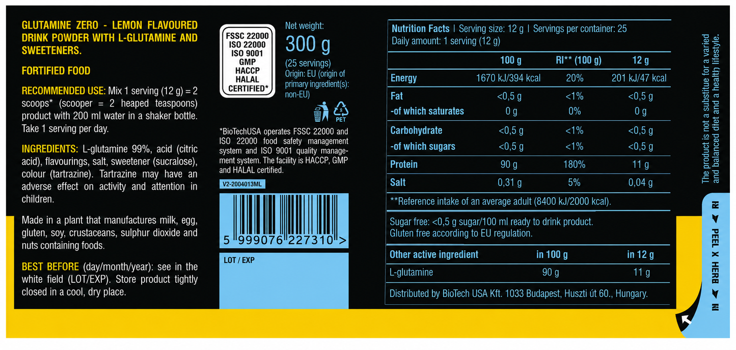 Glutamina Zero 300g