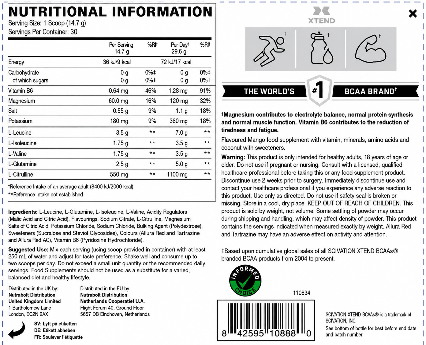 Xtend BCAAs Mango