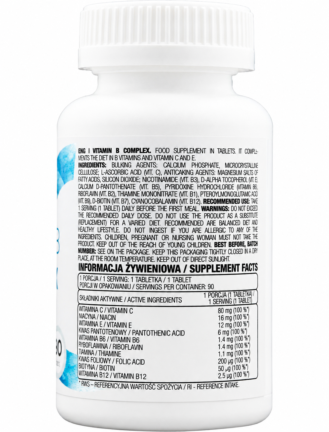 Vitamina B Complejo 90 comprimidos