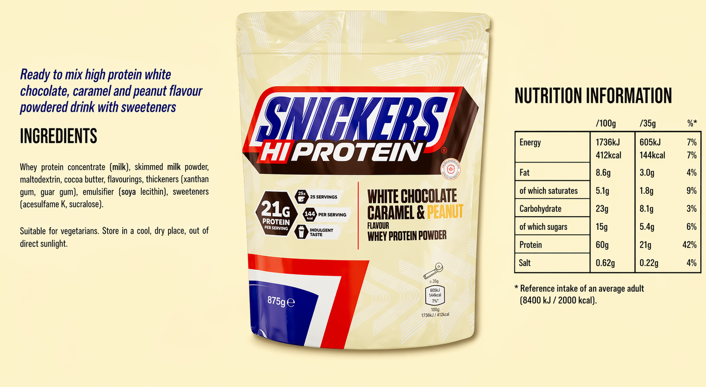 SNICKERS HIPROTEIN EN POLVO 875 G