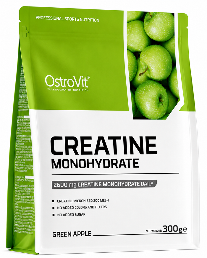 MONOHIDRATO DE CREATINA 300g Manzana Verde