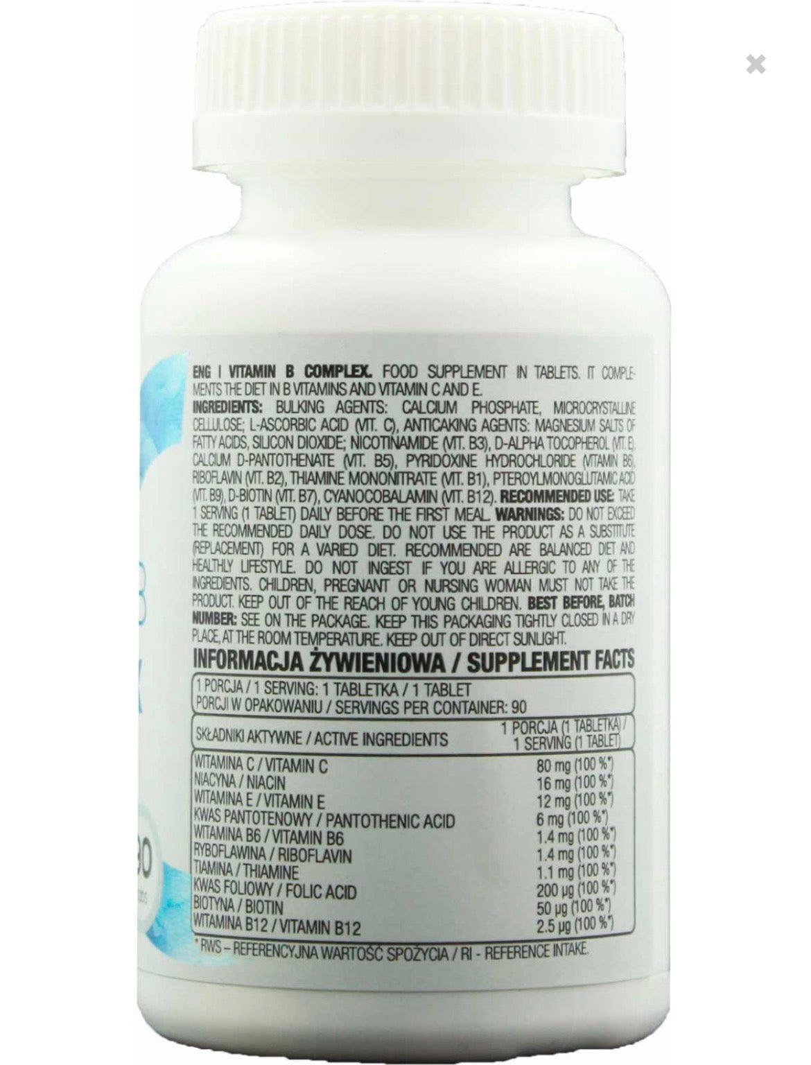 Vitamina B Complejo 90 comprimidos